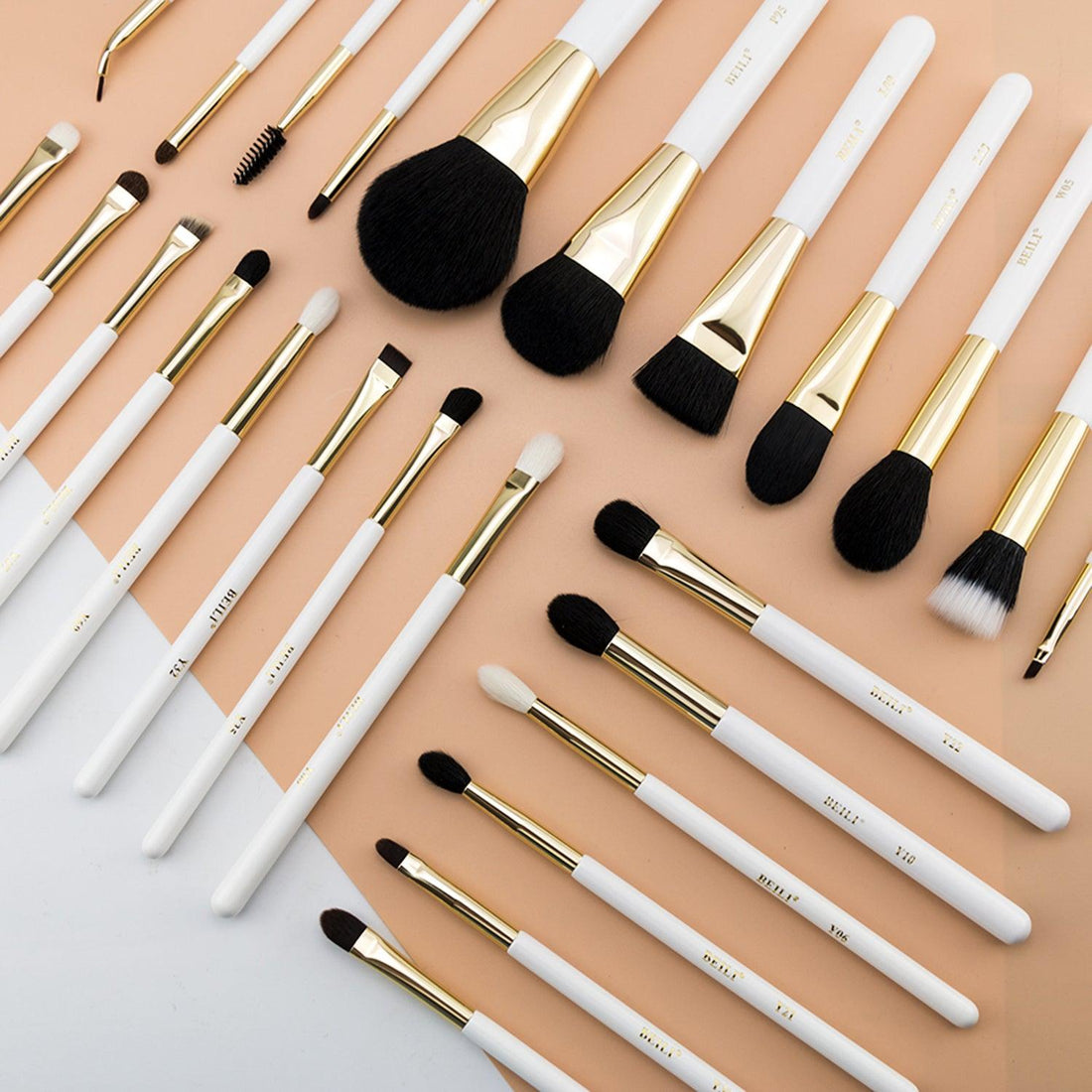 Black Natural-Synthetic Professional Makeup Brush Set 25Pcs, White  WB-S25 - BEILI Official Shop