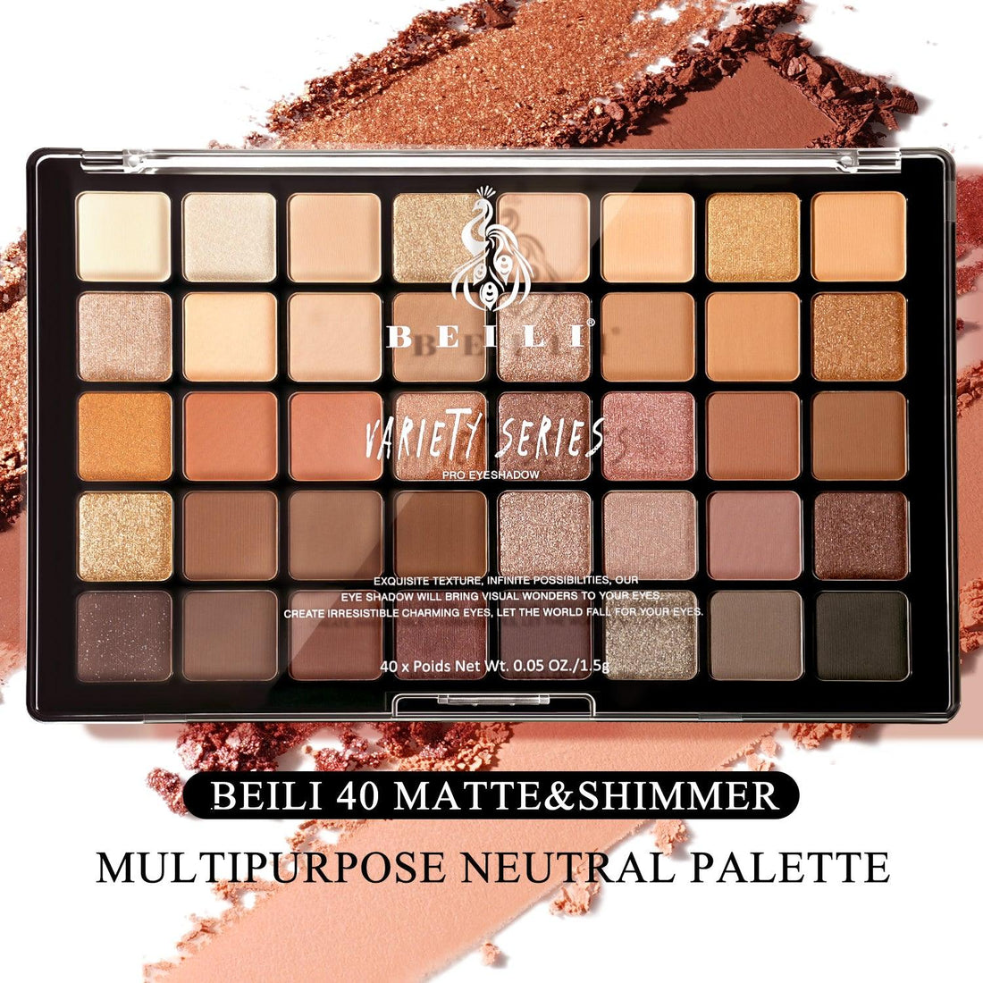 BEILI Neutral 40 Color Professional Eyeshadow Palette