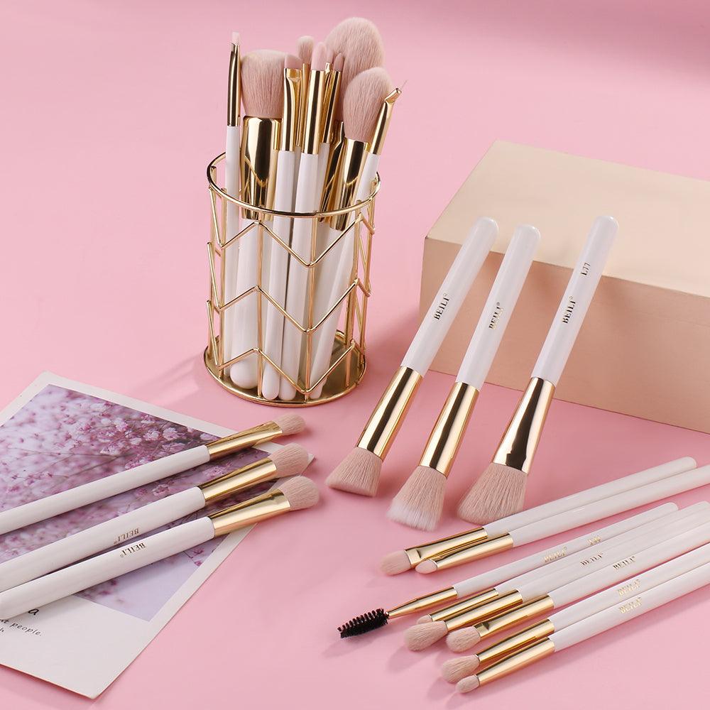 BEILI 25Pcs Premium Pink Vegan Makeup Brush Set WG25