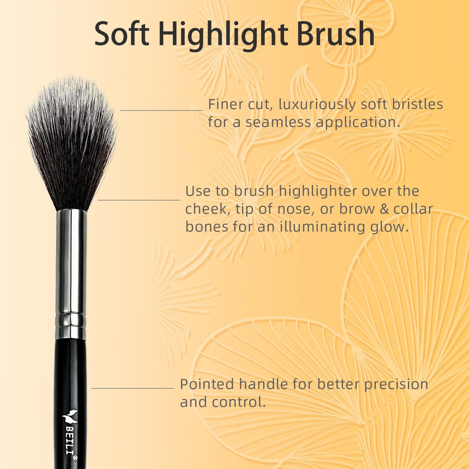 BEILI Highlighter Brush Makeup for Cheekbone Highlighting,Bronzer,Blush,Contour Face