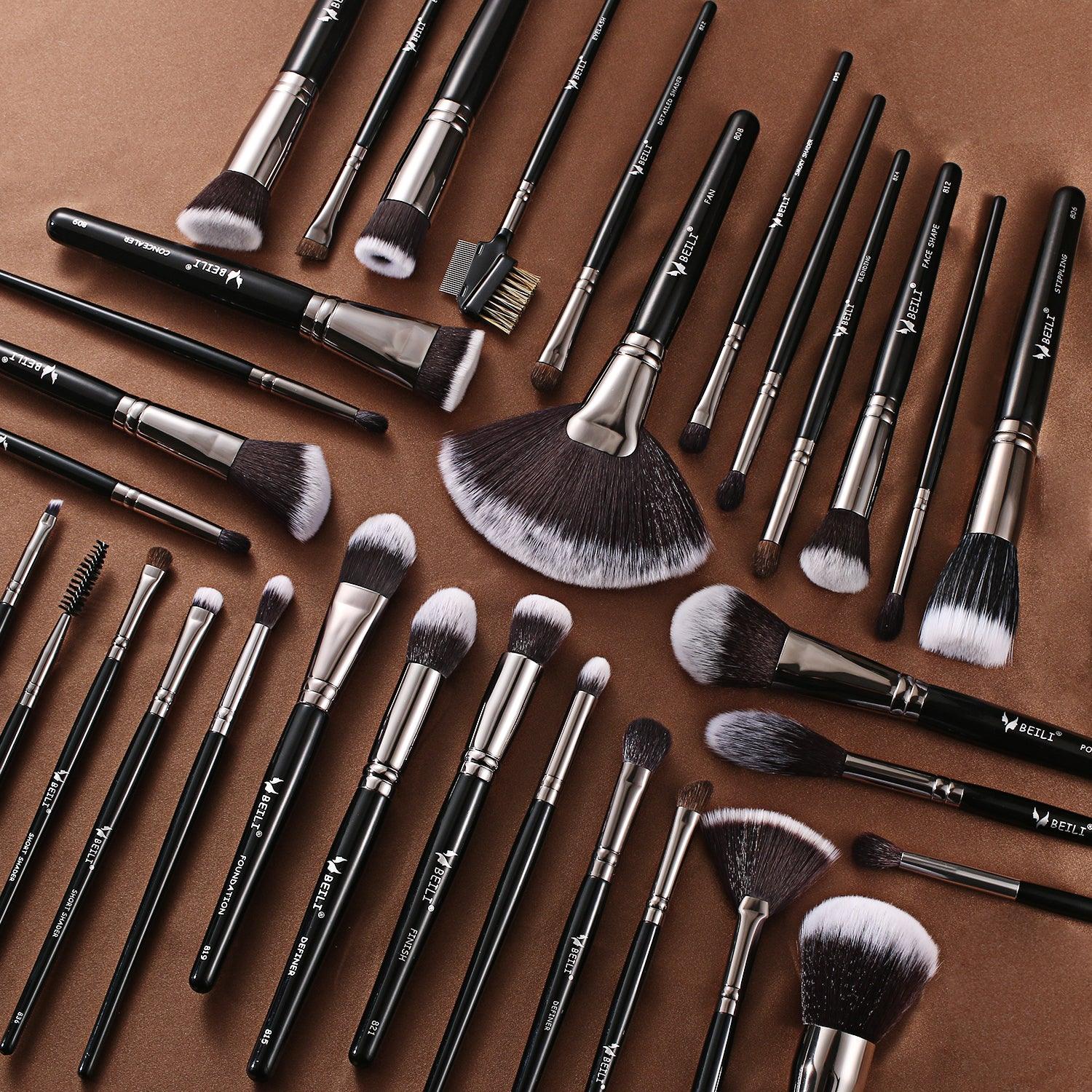 Black Professional Makeup Brush Set 40Pcs, Synthetic  BX-S40 - BEILI Official Shop