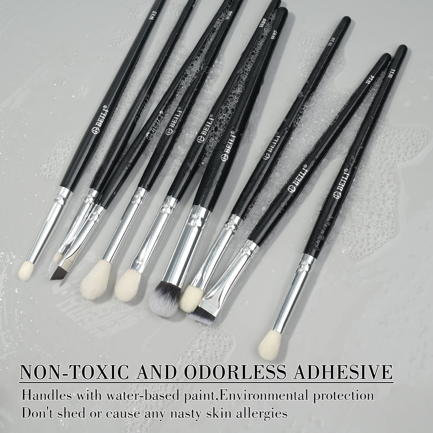 Water based paint makeup brush set(WPE9)