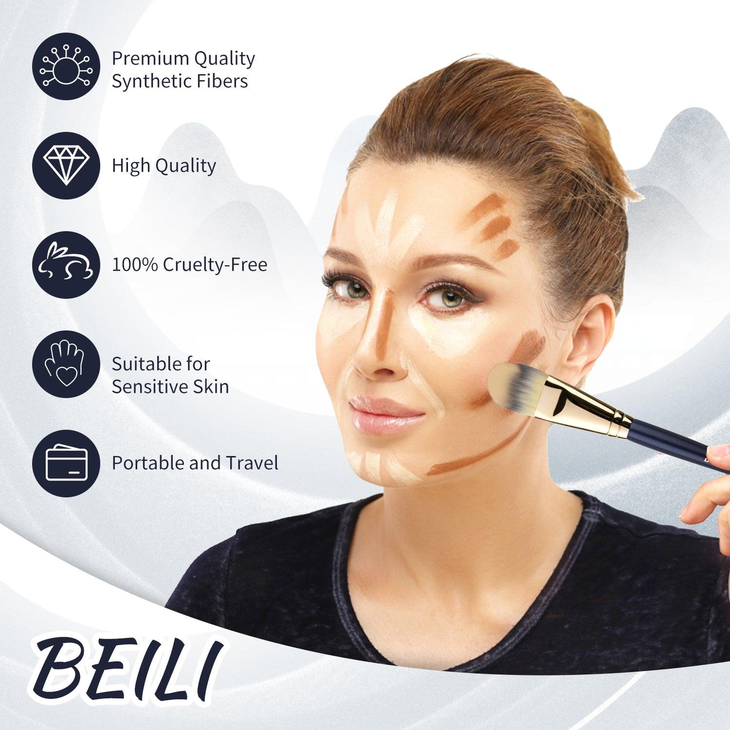 Premium Flat Foundation Makeup Brush, Mask Brush ,Concealer Brush, 2PC  FD02 - BEILI Official Shop