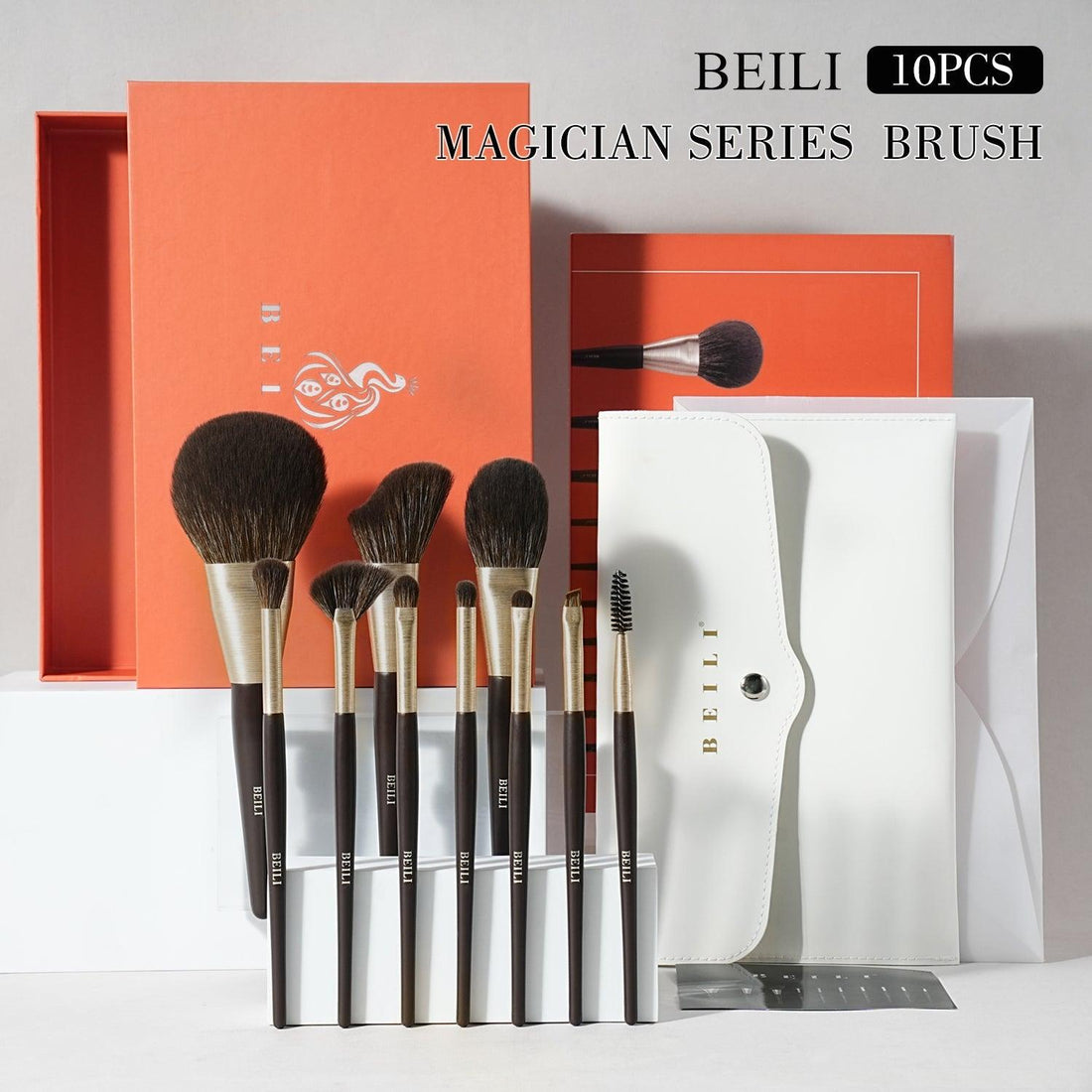 BEILI 10Pcs Makeup Brushes Kit,Professional Premium Make up Brushes Set/ MA10/MC10/MD10 - BEILI Official Shop