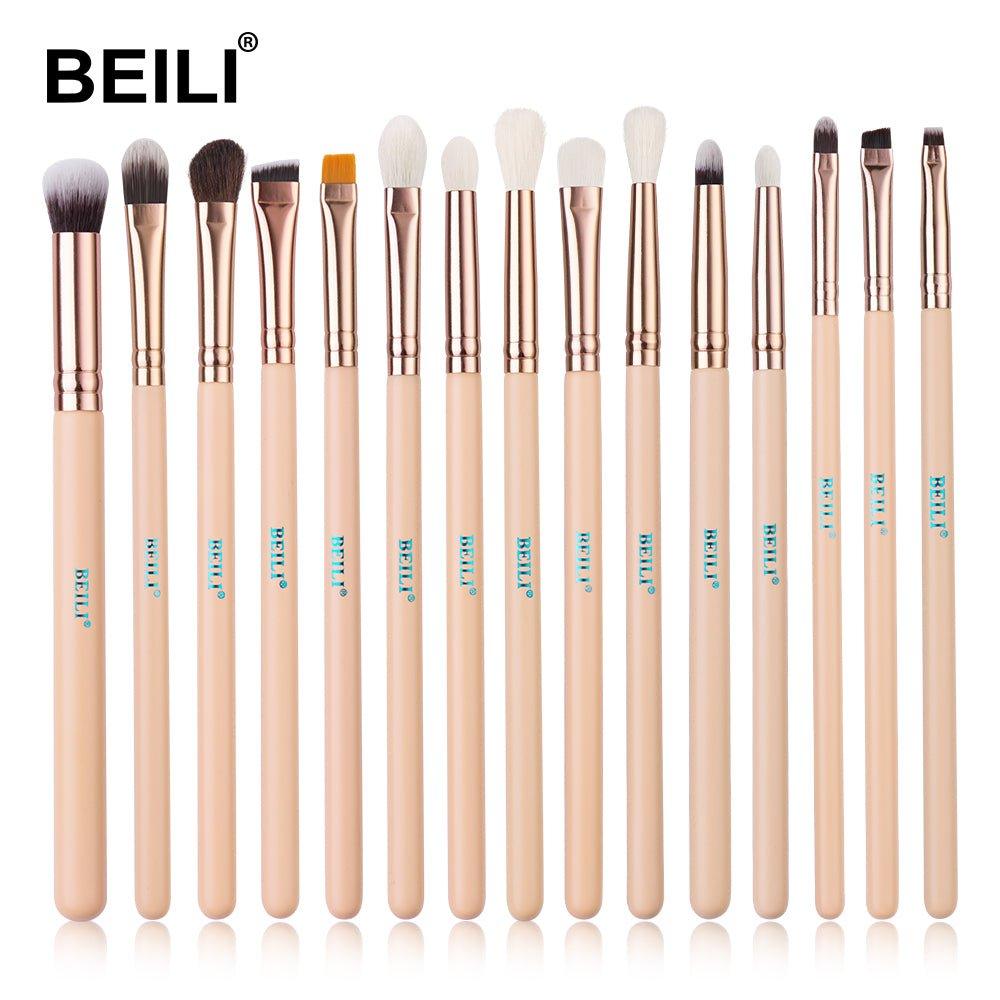 BEILI 15/19Pcs Rose Gold Eye Brush Set FE15/FE19 - BEILI Official Shop