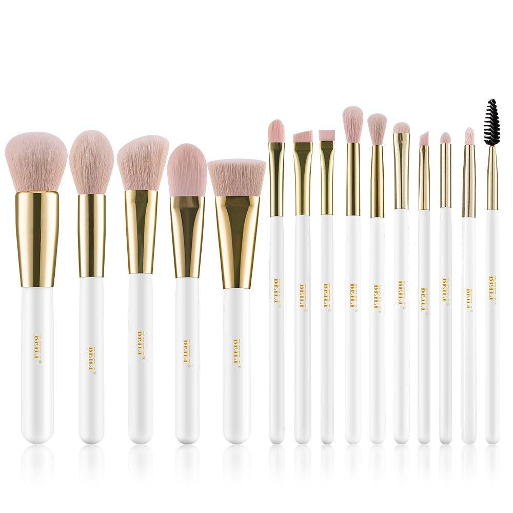 BEILI 15Pcs Premium Pink Vegan Makeup Brush Set WG15/WG15T With Holder - BEILI Official Shop