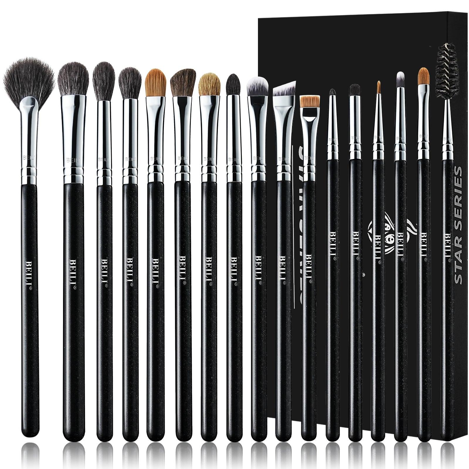 BEILI 17Pcs Eye Makeup Brush Set Wool Premium Professionals NE17 - BEILI Official Shop