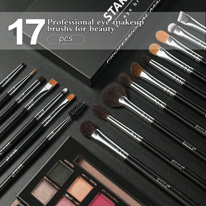 BEILI 17Pcs Eye Makeup Brush Set Wool Premium Professionals NE17 - BEILI Official Shop