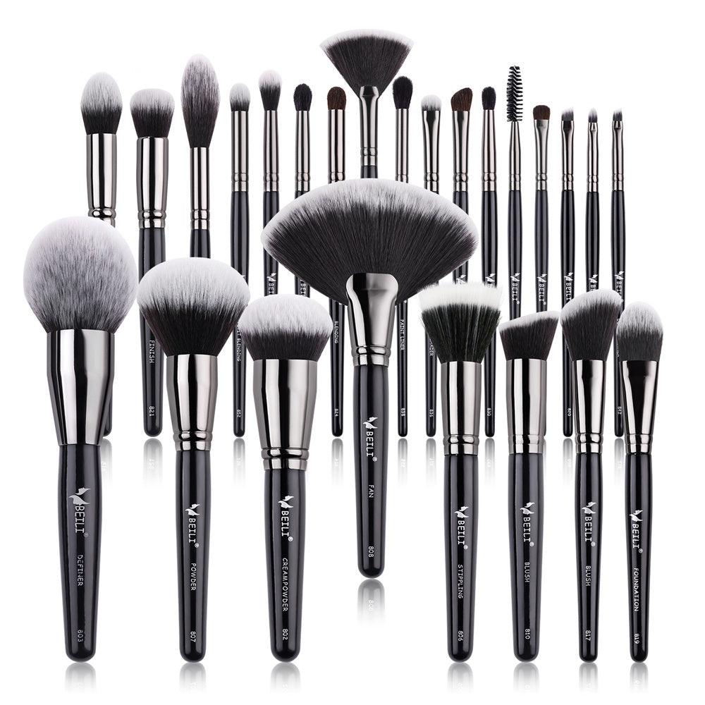 Black Professional Makeup Brush Set 25Pcs, Synthetic  BX-S25 - BEILI Official Shop